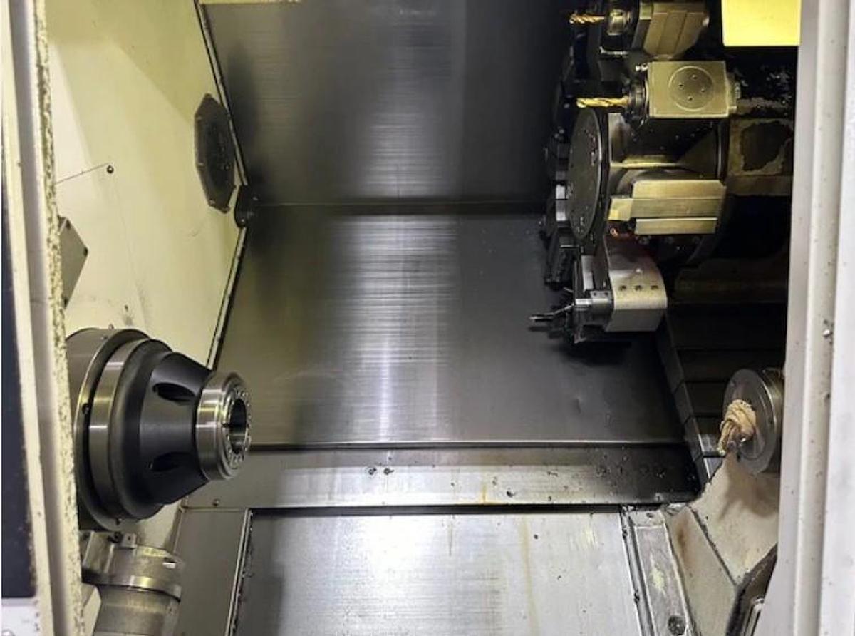 Used 2008 Mazak Nexus QTN 250-II M with Matrix Nexus Control, C Axis Milling, 10" Hyd Chk, Conveyor, HPC