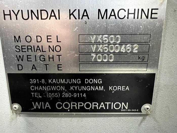 Used 2005 Hyundai-Kia VX500 3 Axis Vertical Machining Center