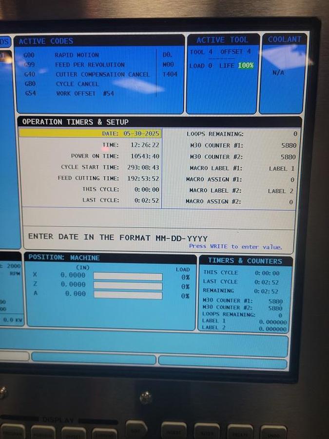 Used 2017 Haas TL-1 with 4 Station Turret, Tailstock, 8" Chuck, Coolant Tank/Pump, Low Hours !!