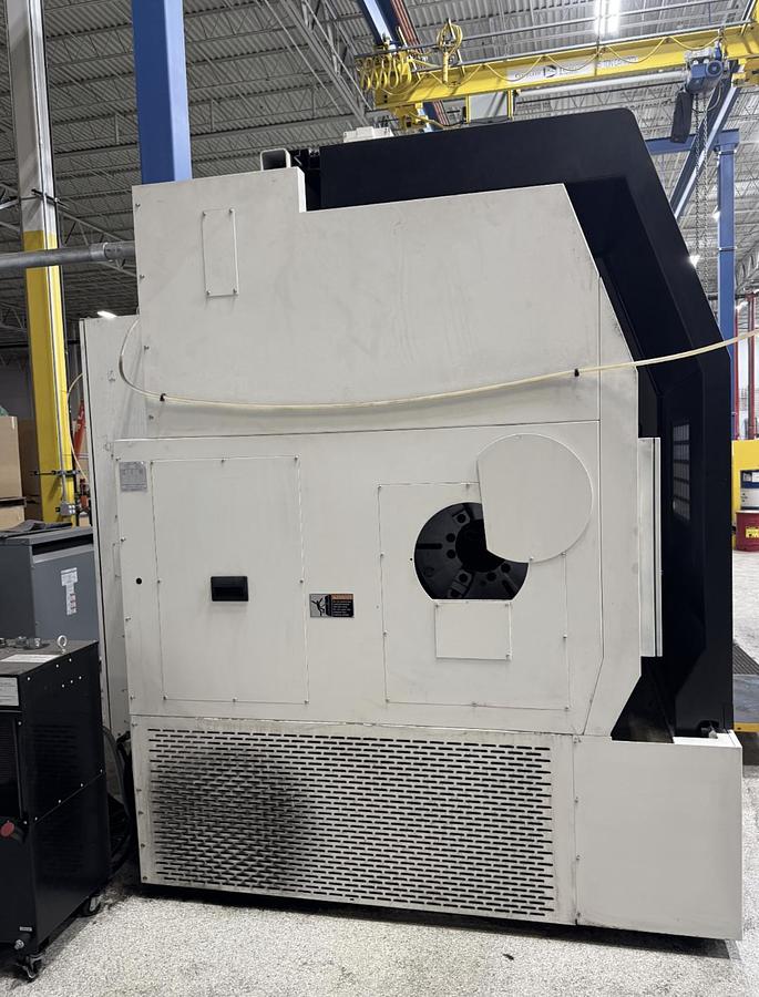 Used 2022 DMG Mori SL603BMC/4000 with C Axis/Live Milling, 28" 3 Jaw Chk, 21" Rear Chk, Steady Rests, 7.3" Bar Cap., Fanuc