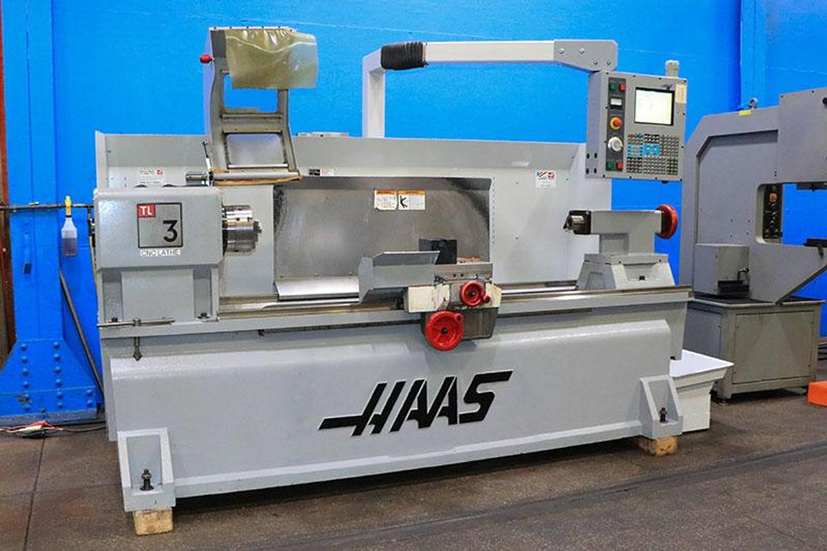 Used 2005 Haas TL-3 with Tailstock, 8" 3 Jaw Chuck, Manual Hand Wheels, Intuitive Programming System