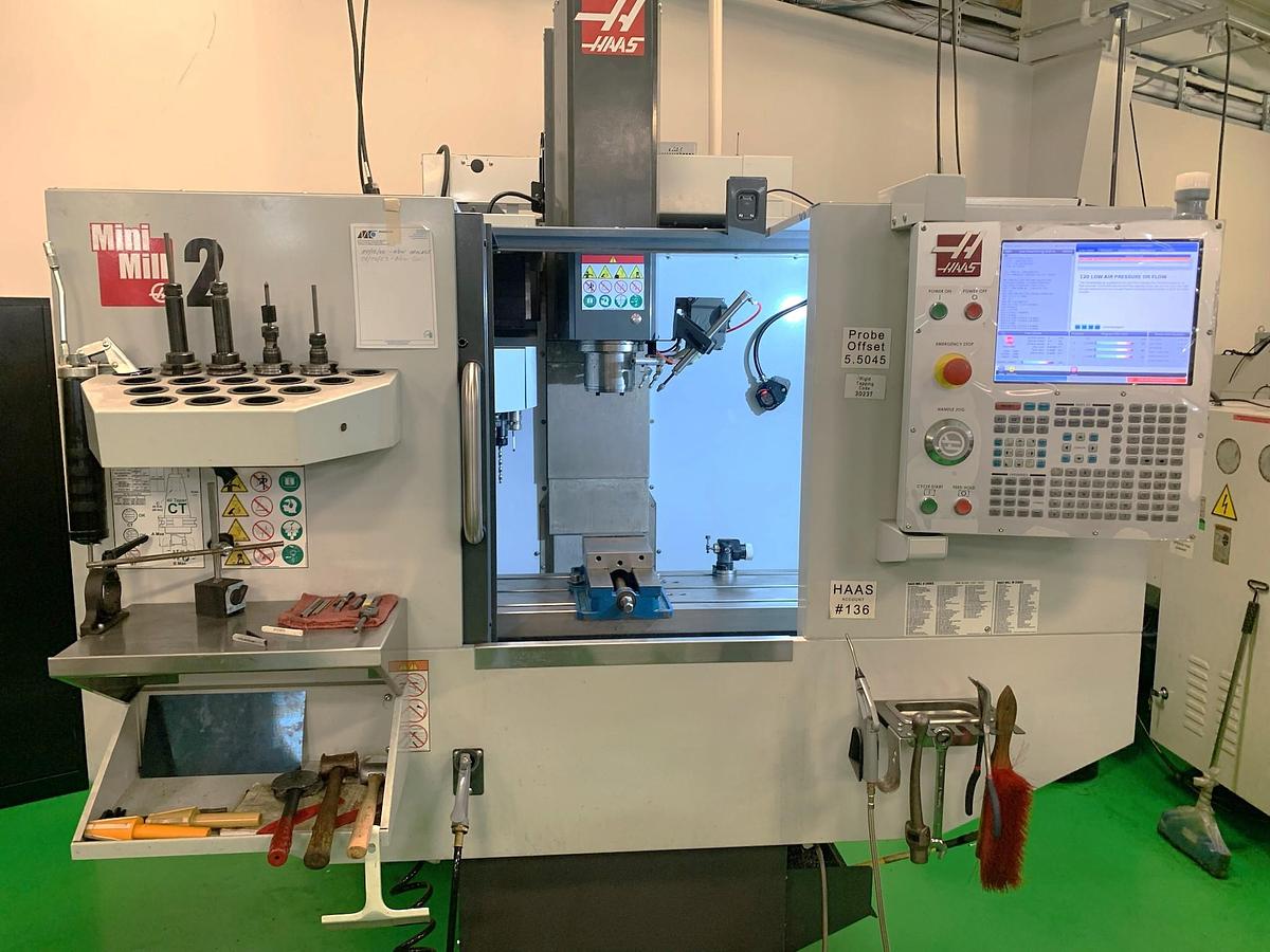Used 2019 Haas Mini Mill 2 with Probing Package, Programmable Coolant, Auto Air Gun, Coolant System, LOW HOURS