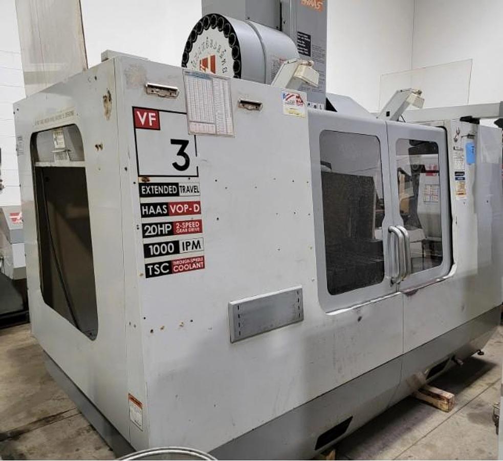 Used 2005 Haas VF-3YT/40 Coolant Thru the Spindle, Remote Jog Handle, 24 atc Side Mount Tool Changer, 4th Axis Pre-Wired 2-Speed Gear Box