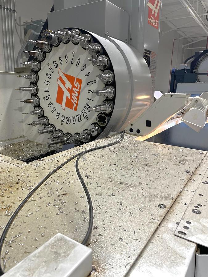 Used 2007 Haas VF4B with 4th Axis Drive, 24 Pos. Side Mounted ATC, 10,000 RPM, 2 Spd Gearbox, Pcool, Chip Auger, Nice Shape