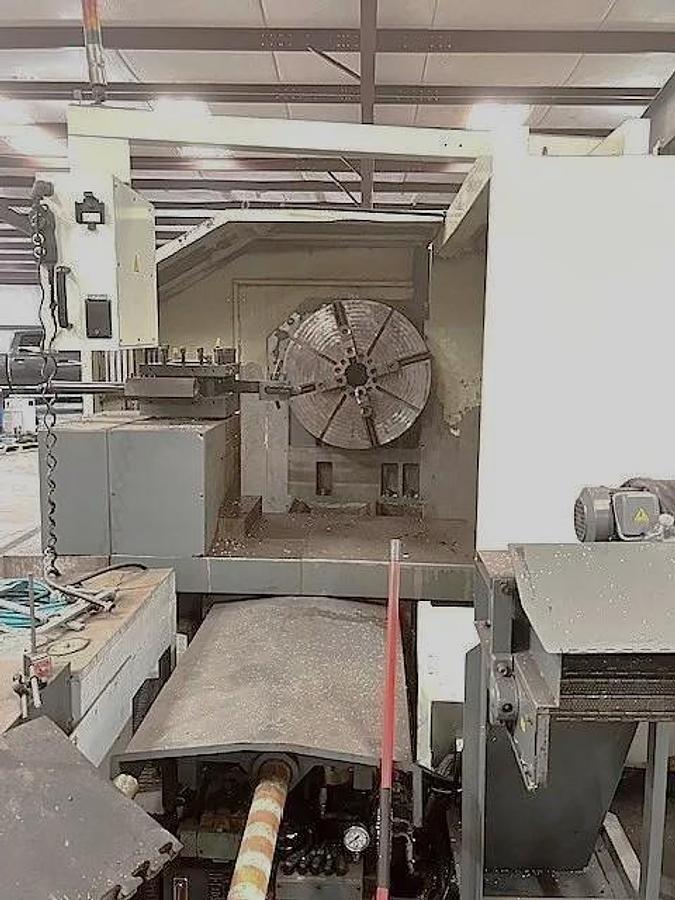 Used 2013 Takang LB40 x 1200 CNC Heavy Duty Lathe with 60" sw, 39.3" Max Cut Diam., 600 RPM, 6" Bore, 36" Chuck, 4 Pos. Trt., Fanuc