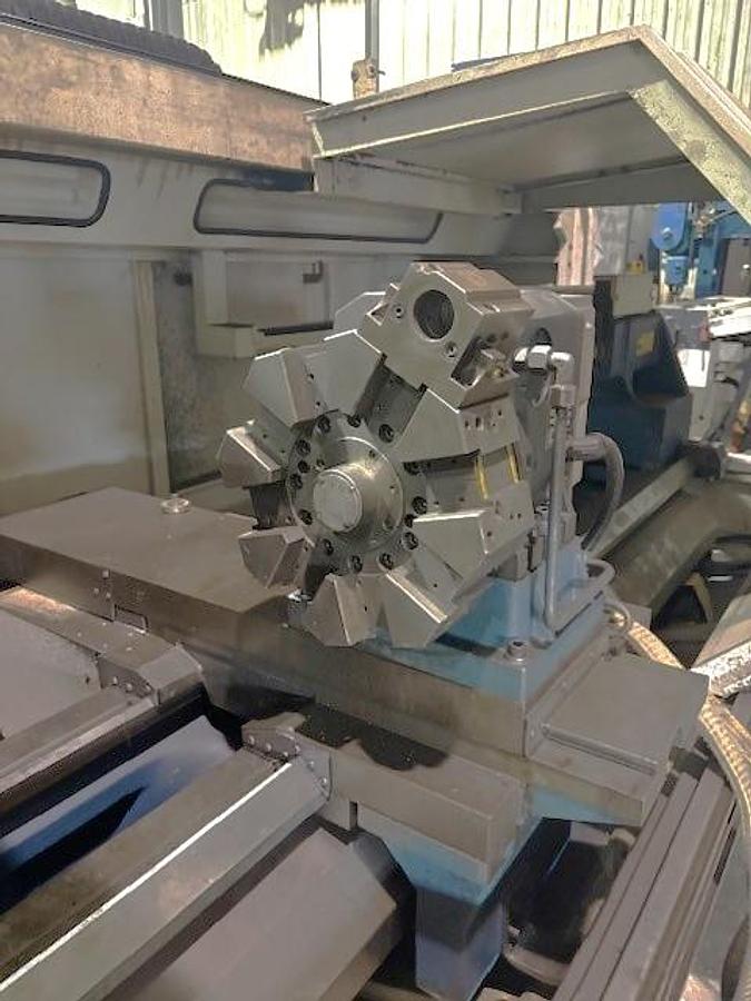 Used 2000 Romi M27 x 80" with 6.77" Big Bore Spindle, Front & Rear Chucks, 8 Station Turret, Tailstock