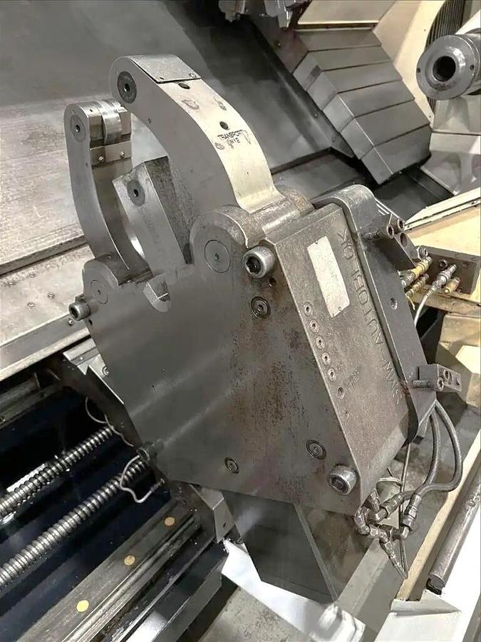 Used 2013 Mazak Slant Turn Nexus 550/3000 with 24" Air Chuck, 10.8" Bar Capacity, 120" Centers, Hyd Steady Rest, Tailstock, Conveyor