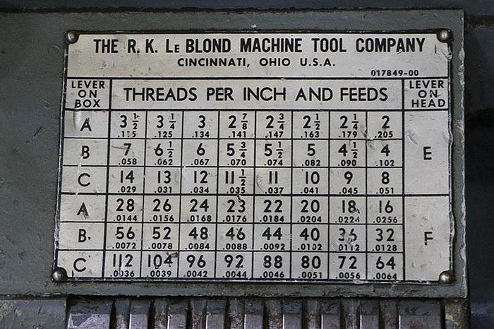 Used 1970 Leblond Regal Model 24" Regal Lathe with 9" Hollw Spindle Bore
