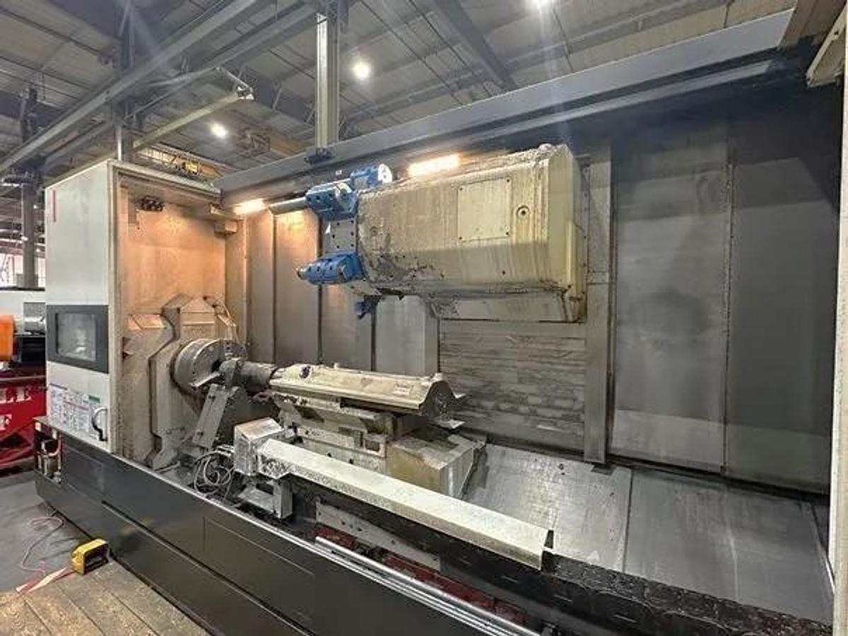 Used 2008 Mazak Cybertech Turn 4500M/3000 with 7.23"Big Bore, Milling, 33.86" sw, 120" cc, SMW Steady Rest, Tailstock, Air Chuck