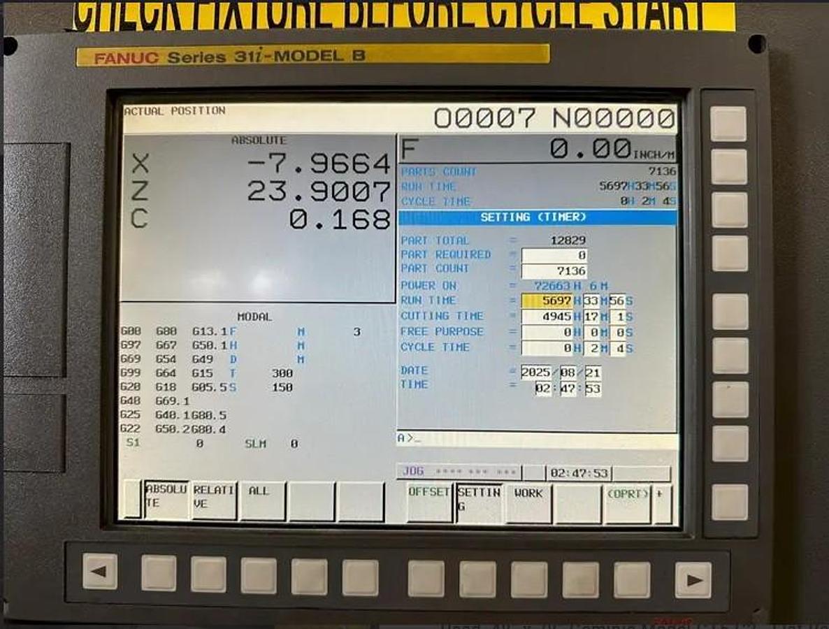 Used 2013 Geminis GT5 G2 with 48" sw, 33.5" Turn Diam, 78" cc, 4 Tool Hyd. Turret, Removable Y Axis Milling, C Axis Positioning, Tailstock, Fanuc 31i-Model B