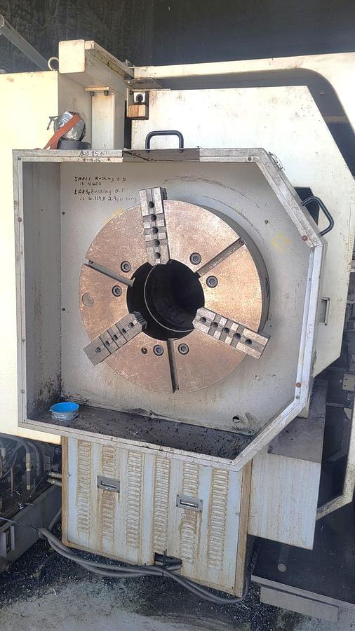 Used 2006 Hankook Protec 9NC/4000 with 10" Bar Capacity, 160" Centers, (2) 25" Manual Chucks, Fanuc 21iTB Control