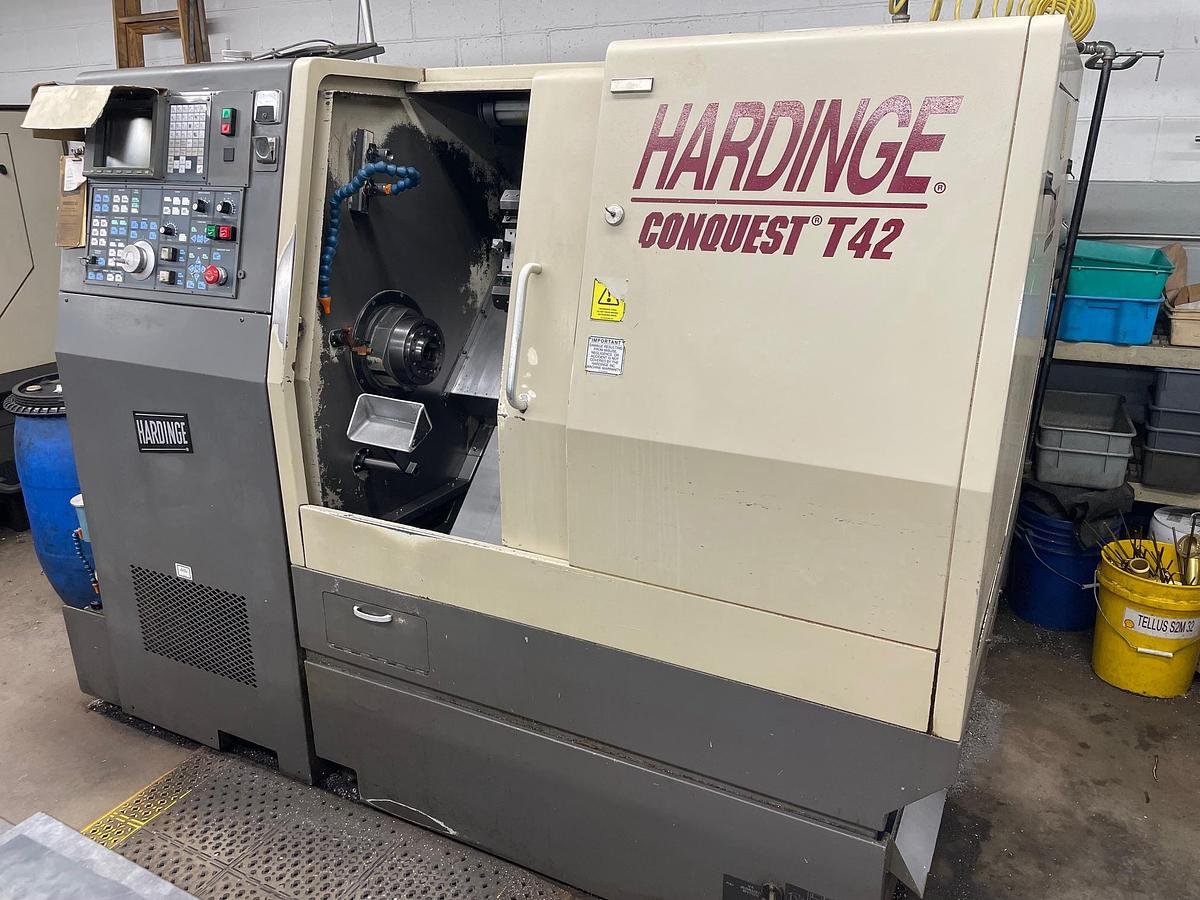 Used 1995 Hardinge Conquest T42 with Parts Catcher, Collet Chuck, Tailstock