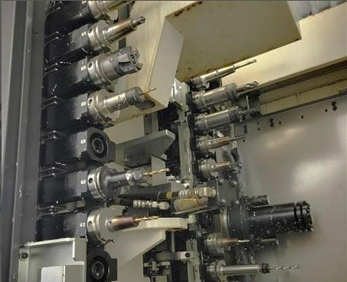 Used 2017 Okuma MB-4000H with 6 Station Rotary Pallet Changer, Full 4th Axis Rotary Tbl, 15k RPM, HSK63 Tpr., HPC, Probing, 64 Pos ATC