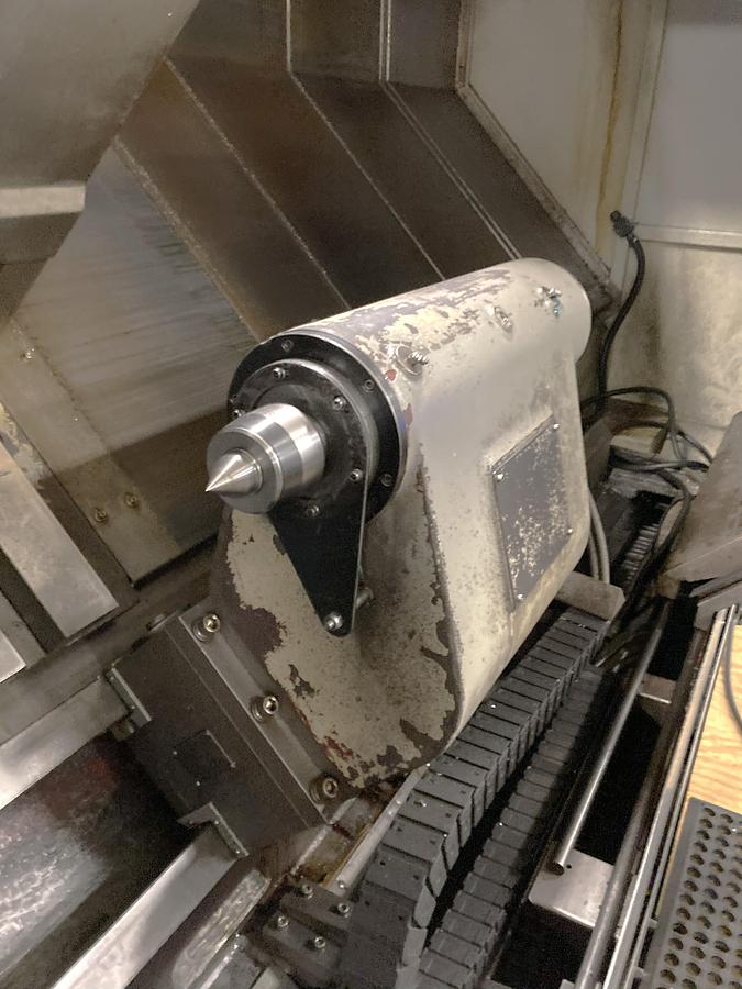 Used 2006 Leadwell LTC50-BL with 18" Hyd Chk, 4.6" Bar Cap., 33.5" sw, 80" cc, 1500 RPM, 50 HP, Steady Rest, Conveyor, Fanuc 0i-TC