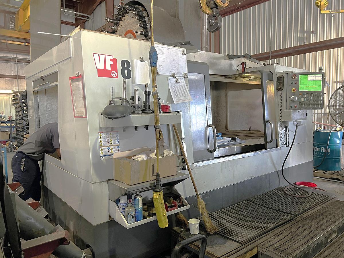 Used 2012 Haas VF8/50 with Coolant Thru Spindle, Probe Ready, 4th Axis Table, CAT 50, 7500 RPM, 30 Station Tool Changer, 