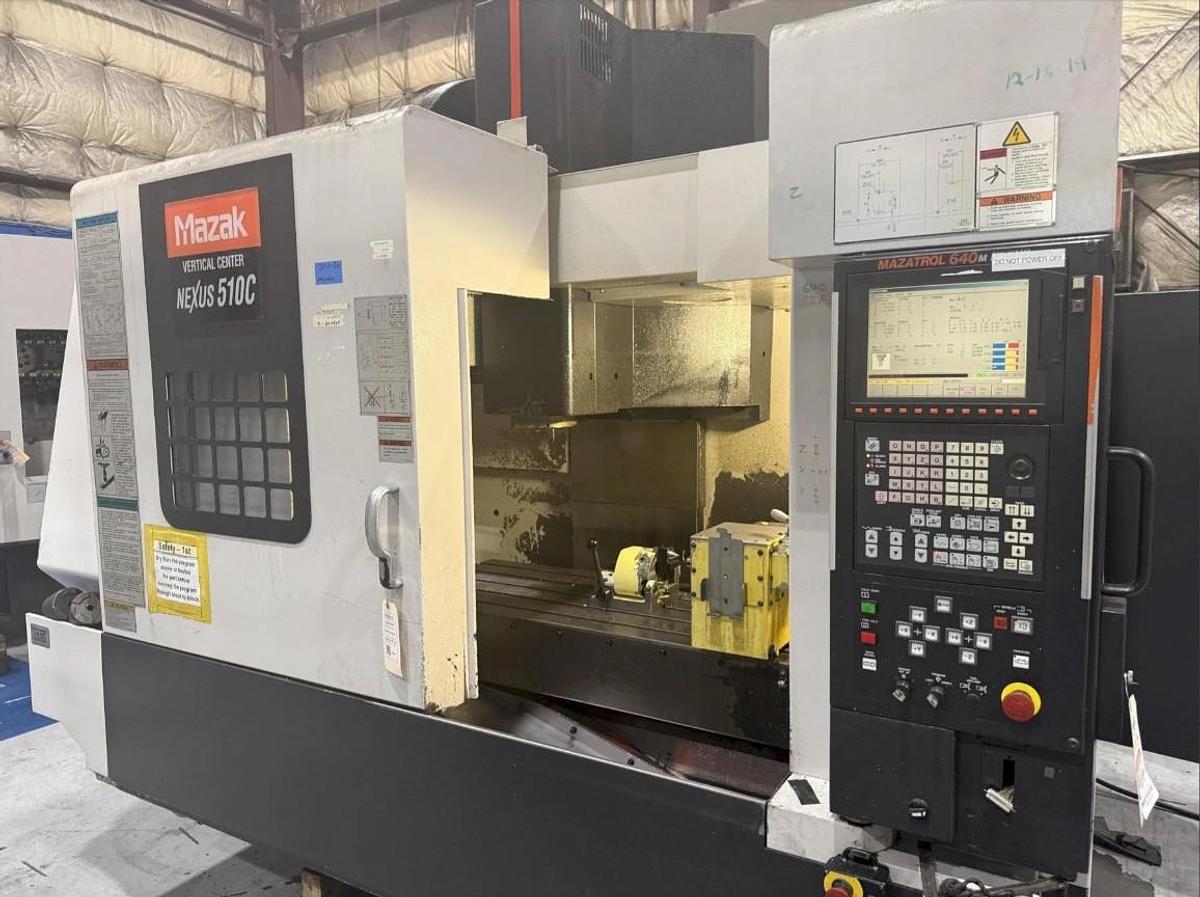 Used 2006 Mazak Nexus VCN 510C with Nikken 4th Axis, Coolant Thru Spindle, Tool Probing, Chip Conveyor