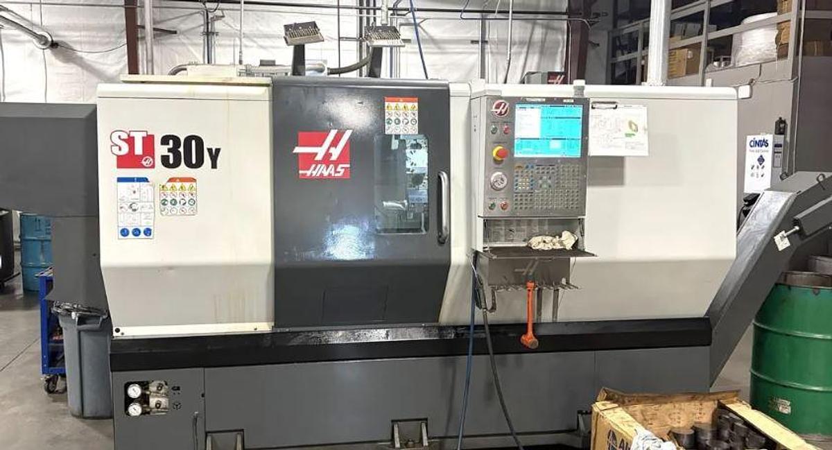 Used 2017 Haas ST-30Y with C Axis Milling Cap., Y Axis, Chip Conv., Tailstock, 10" Chuck, Tool Eye, 3" Bar Cap.