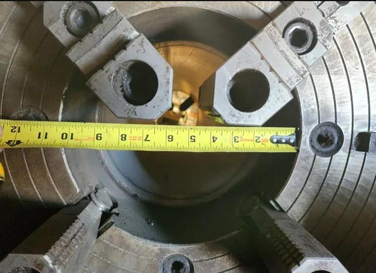 Used 2006 Romi M33 x 80" Oilfield Type Hollow Spindle Lathe with 10.5" Bore, Steady Rest, Chip Conveyor, Tailstock