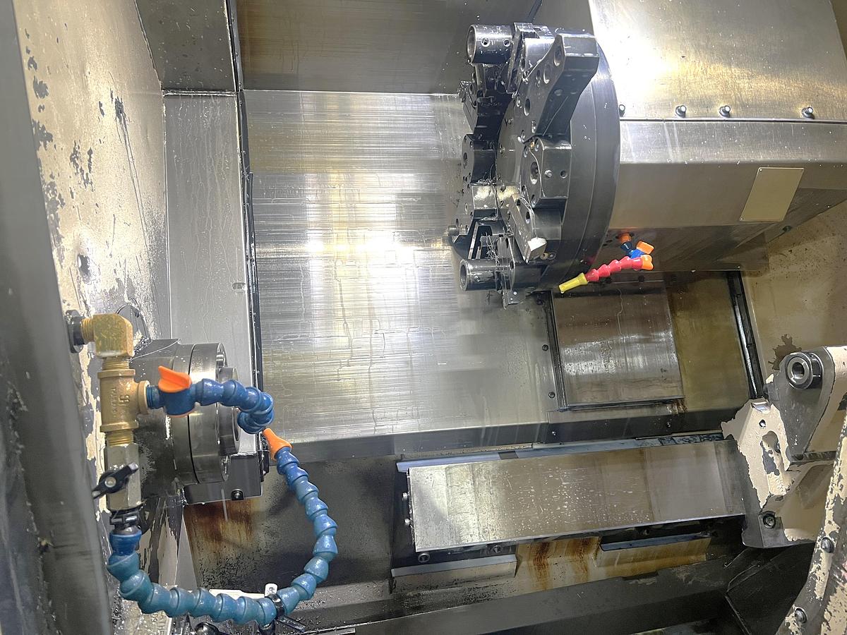 Used 1999 Hardinge Cobra 65 with Fanuc 21i-T Control, 20C Collet Chuck w/ Collets, Tailstock w/ Hyd Quill, 12 Pos. Turret, Tool Holders, Manuals