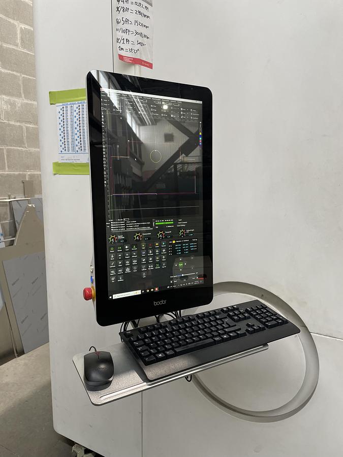 Used 2021 Bodor Model P3015T6 3 KW IPG Laser Cutting Machine with Tube Cutter