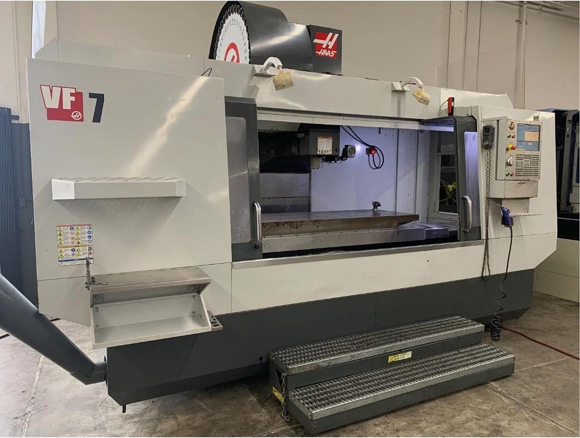Used 2013 Haas VF7/40 with 10,000 RPM, 40 Station ATC, 4th & 5th Axis Prepped, Probing Package, Pcool, Auger, HSM