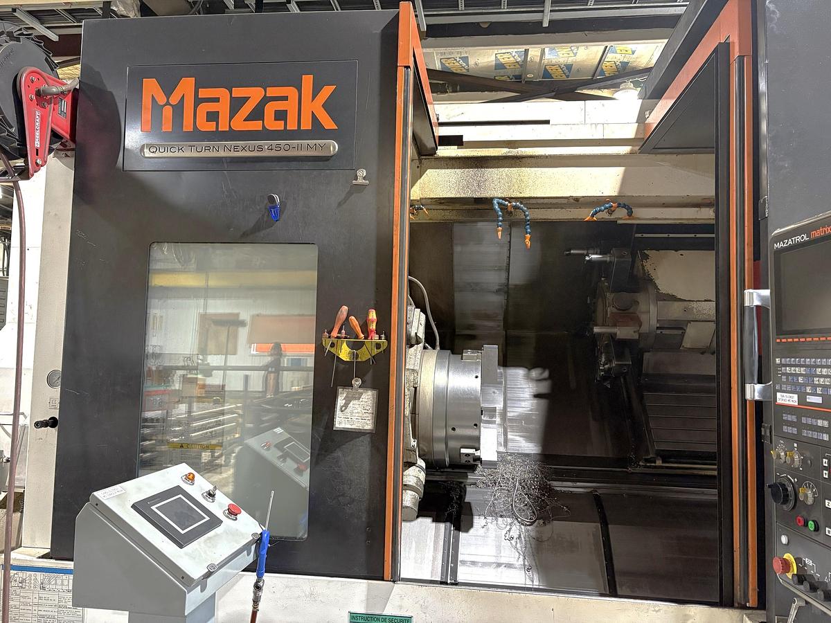 Used 2010 Mazak Nexus QTN 450-IIMY/3000 with 7.28" Bore, 19" Air Chuck Package, Rear Chuck Mount, Hydr. Steady Rest