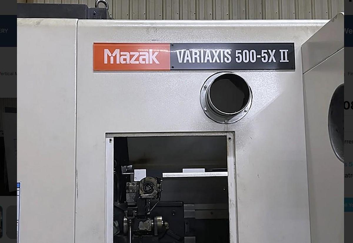 Used 2008 Mazak Variaxis 500-5X II with Pallet Changer, Trunnion Style 5 Axis Design, HSK-63A Taper, 25,000 RPM, 120 ATC, CTS