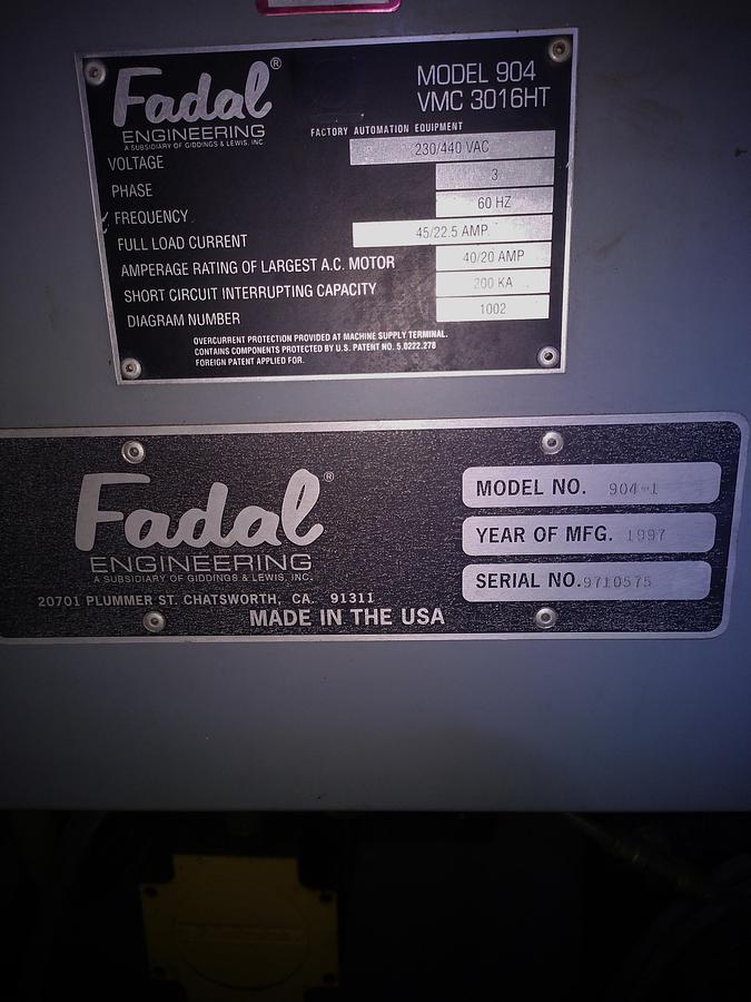 Used 1997 Fadal VMC3016HT with High Torque Motor 