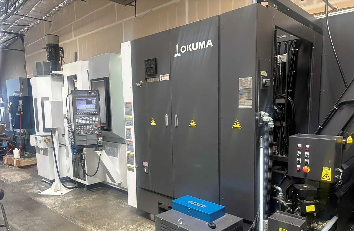 Used 2020 Okuma MB-4000H with 6 Pallet Changer, Full 4th Axis, Renishaw Probing, High Press. Coolant Thru Spindle, 146 Pos. ATC, Conveyor