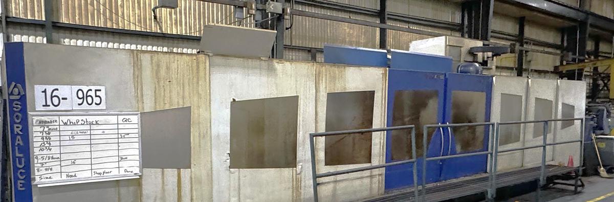 Used 2005 Soraluce SP-10000 3 + 2 Axis Bed Mill with 30 Pos. ATC, 4000 RPM, ISO #50 taper, 334"x63"x47.24" Travels, Heidenhain Control
