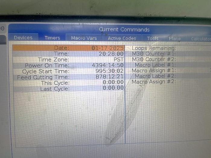 Used 2021 Haas VF-4SS w/ Probing, Prep for Coolant Through the Spindle, 30 Station Side Mounted ATC