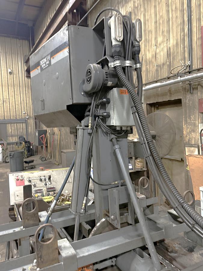 Used 2007 HE & M Model V100HLM-3 Automatic Vertical Bandsaw with Upgraded Hydraulic Package, 18" x 22" Cutting Capacity