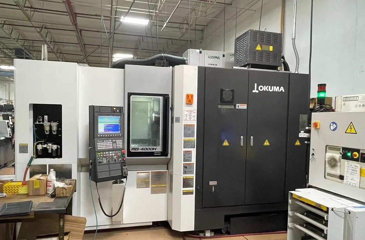 Used 2018 Okuma MB-4000H with Full 4th Axis Rotary Tbl., Tool Probing, High Press. Coolant Thru Spindle, Chip Conveyor, 64 Pos. ATC