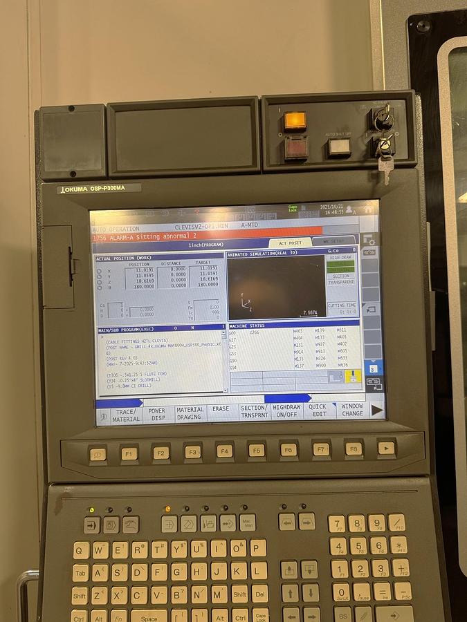 Used 2017 Okuma MB-4000H with 6 Station Rotary Pallet Changer, Full 4th Axis Rotary Tbl, 15k RPM, HSK63 Tpr., HPC, Probing, 64 Pos ATC