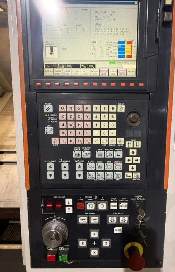 Used 2005 Mazak Nexus QTN 350M/1200 with Full C Axis Milling, Chip Conveyor, 48" cc, 4" Bar Capacity, 15" Chuck, Tailstock