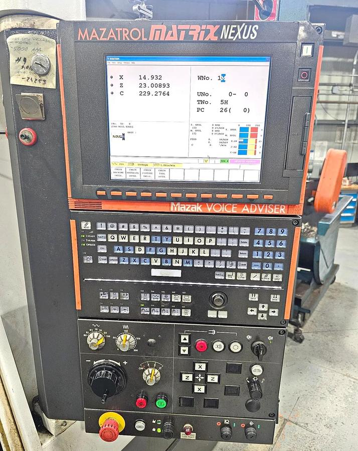 Used 2007 Mazak Nexus QTN 450-IIM/3000 with Full C Axis Spindle Rotation, Milling Capable, 18" Hyd Chuck, 6" Bar Capacity, 120" cc