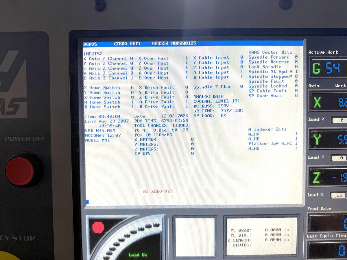 Used 2007 Haas Mini Mill with 10 Station Tool Changer, Coolant, Can Use Either Single or Three Phase Power, 6794 Run Time Hours