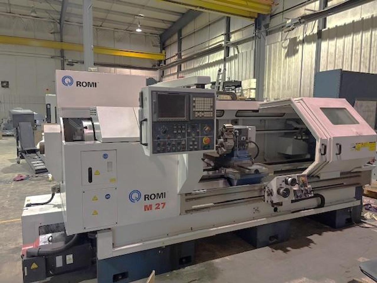 Used 2000 Romi M27 x 80" with 6.77" Big Bore Spindle, Front & Rear Chucks, 8 Station Turret, Tailstock