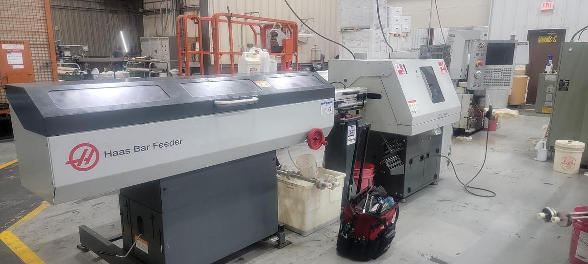 Used 2017 Haas CL-1 Chucker Lathe with 8 Station Turret, Haas Autoload Barfeed, 5C Spindle Nose, 1" Bar Cap., Parts Catcher