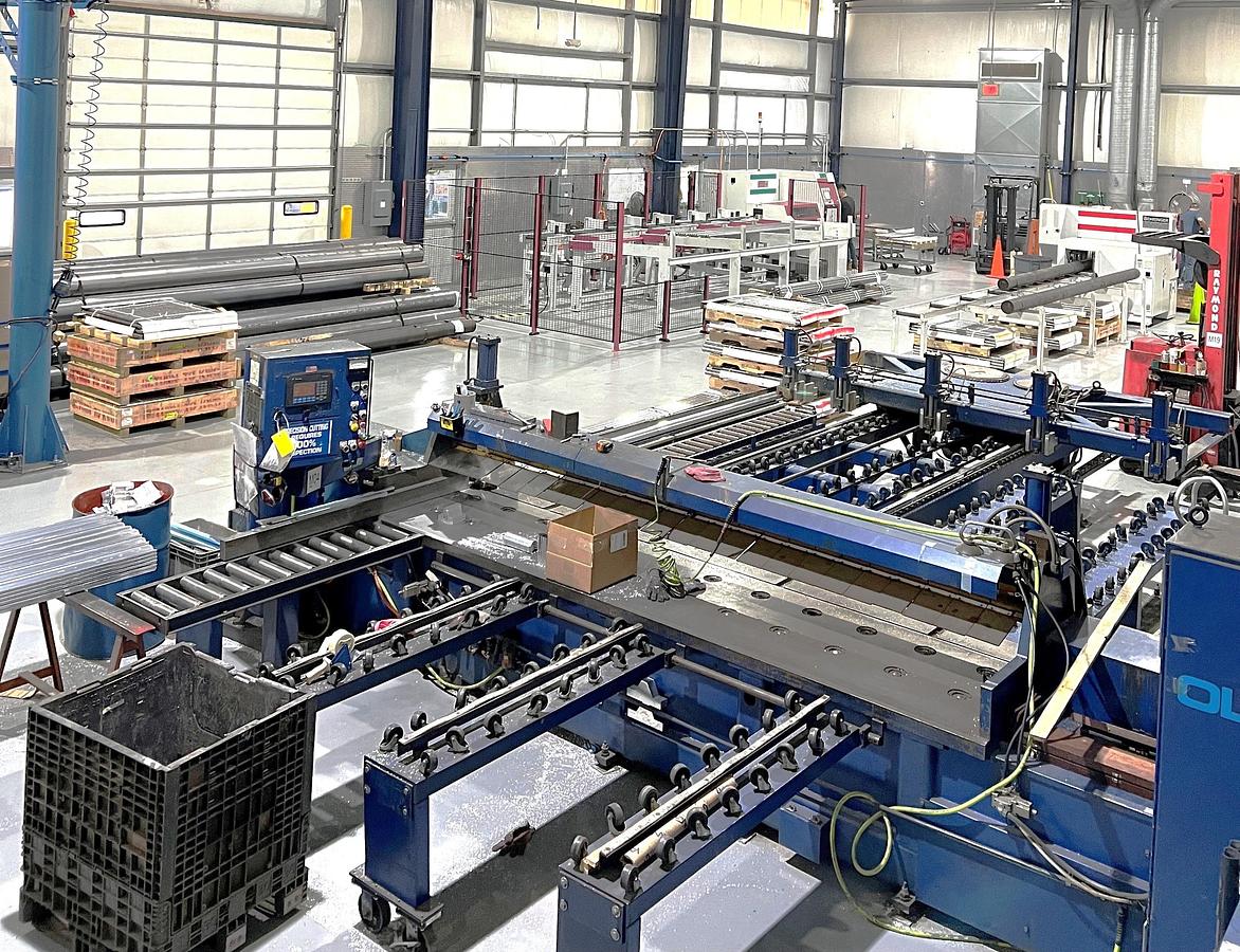 Used 1987 Oliver Model 876/6 Non-Ferrous Precision Automatic Plate Saw with 6" Plate Thickness, 12' x 12' Table, Backgauge, AB Panelview 550