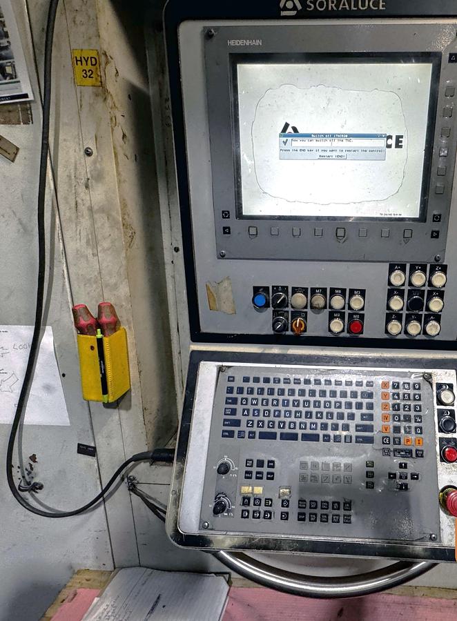 Used 2005 Soraluce SP-10000 3 + 2 Axis Bed Mill with 30 Pos. ATC, 4000 RPM, ISO #50 taper, 334"x63"x47.24" Travels, Heidenhain Control
