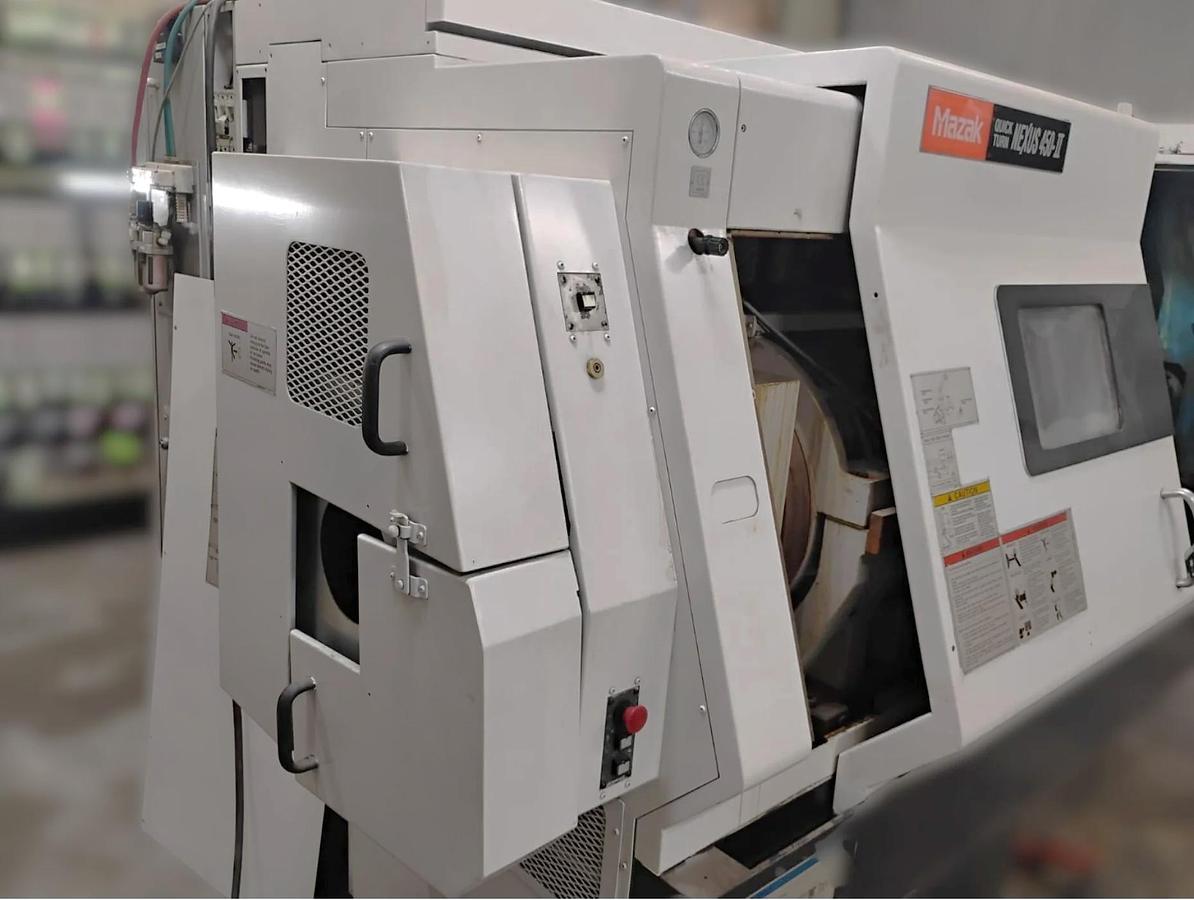 Used 2007 Mazak Nexus QTN 450-II/1000 Big Bore with Chip Conveyor, 18" Air Chuck, 7" Bar Cap., Tailstock, Prep for Rear Chuck, EIA Programming