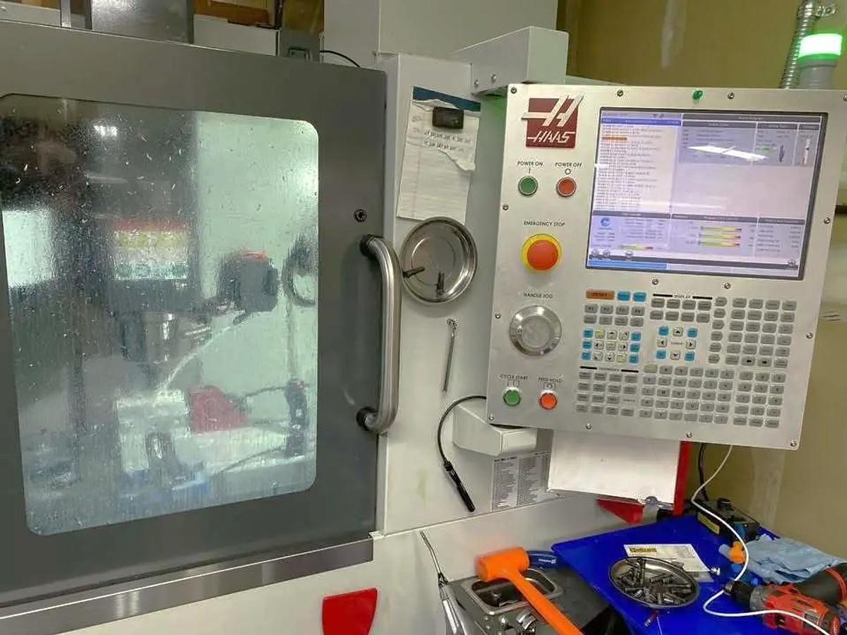 Used 2020 Haas Mini Mill 2 with 4th Axis Drive, Haas Probing, 10k RPM Spindle, HSM, PCool