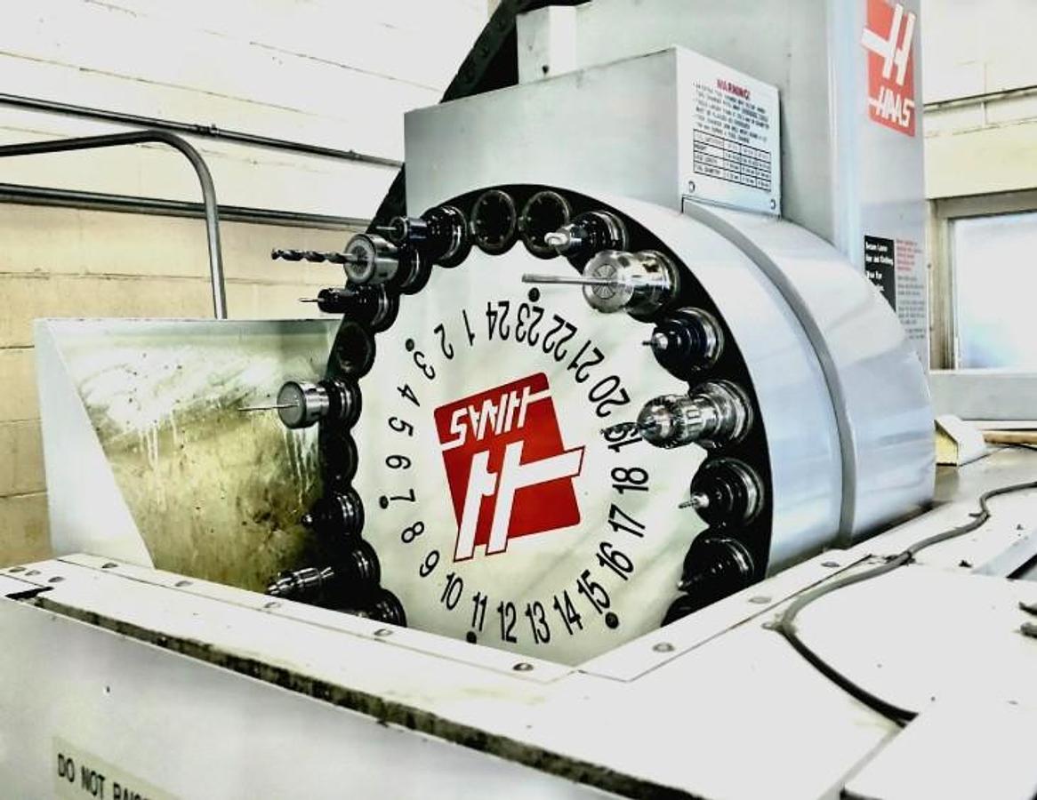 Used 2004 Haas VF2D with 4th Axis Drive, 24 Station Side Mount ATC, Chip uger, Programmable Coolant