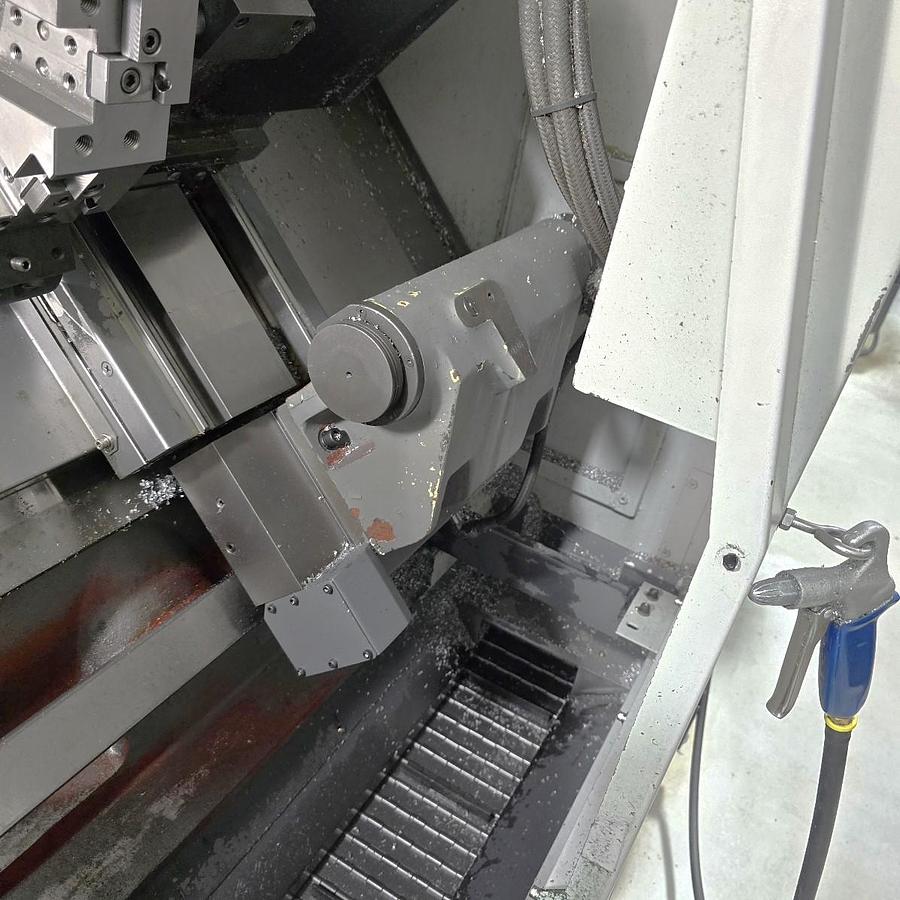 Used 2013 Samsung SL-20/500 with Chip Conveyor, Parts Catcher, Tool Presetter, Tailstock, Fanuc 0i-TD Control