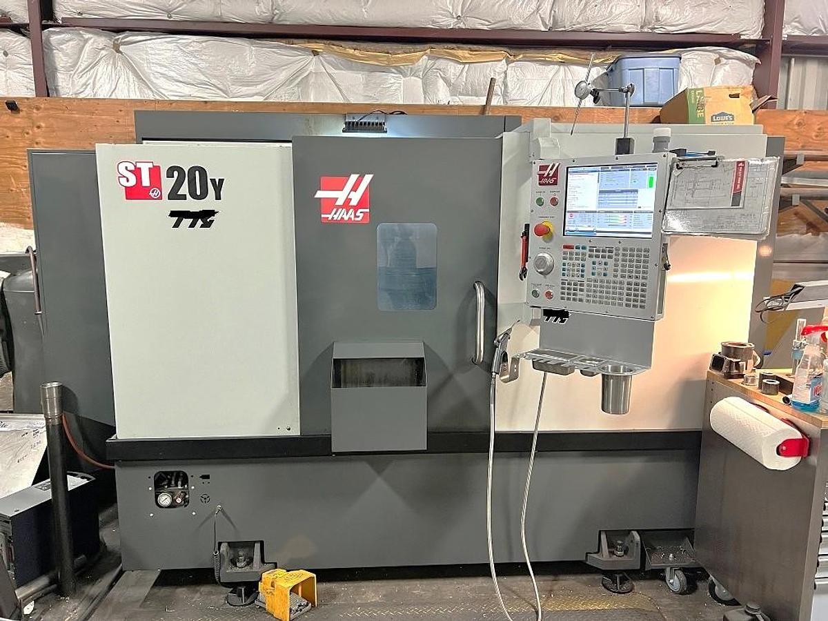 Used 2022 Haas ST-20Y Chucker with Chip Conveyor, Parts Catcher, Tool Presetter, 300 PSI Coolant, (4) Live Holders