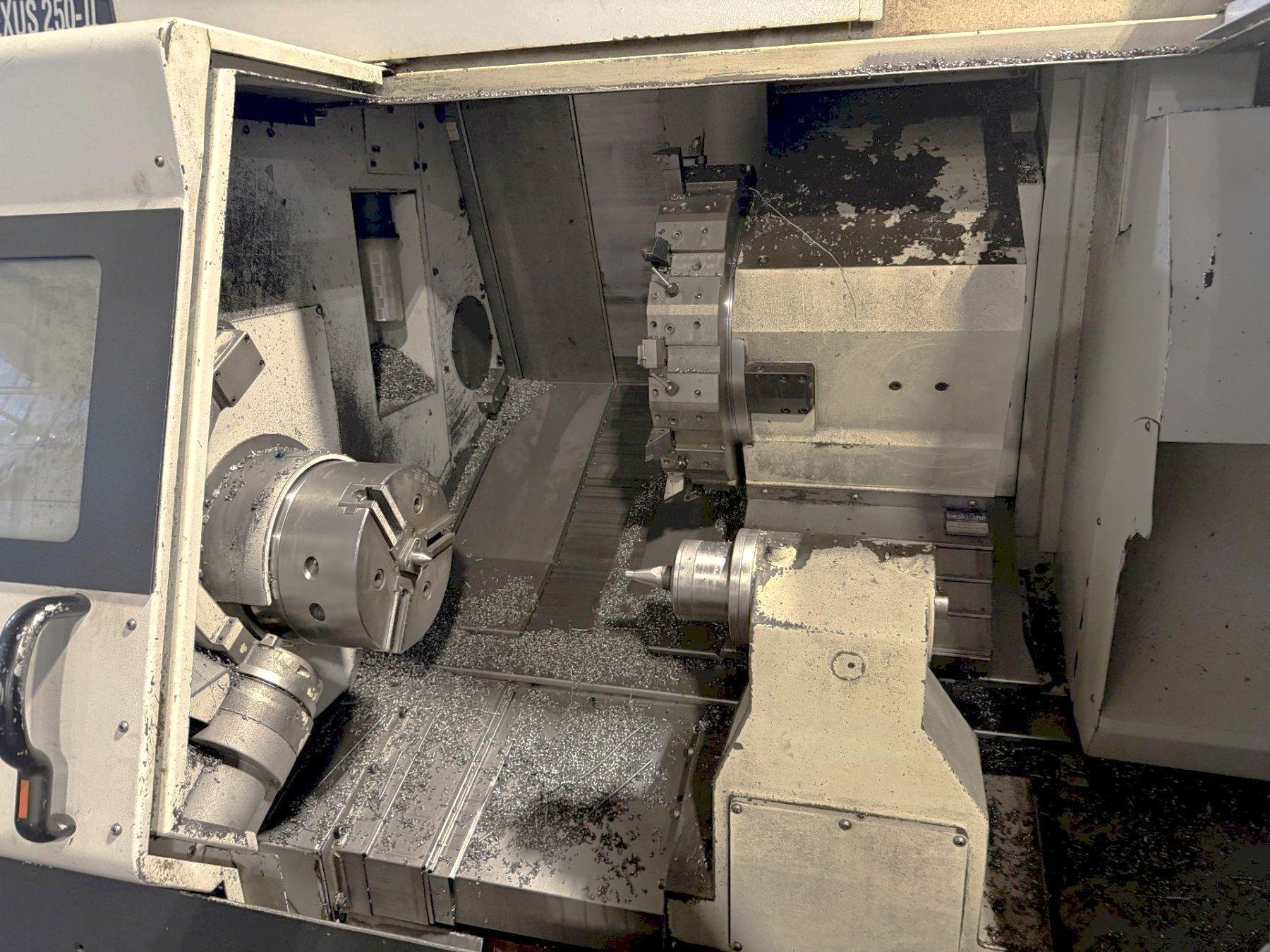 Used 2009 Mazak Nexus QTN 250-II/1500 with RARE 60" centers, Tailstock, Chip Conveyor, Toolsetter, 10" Chuck, 3" Bar Capacity