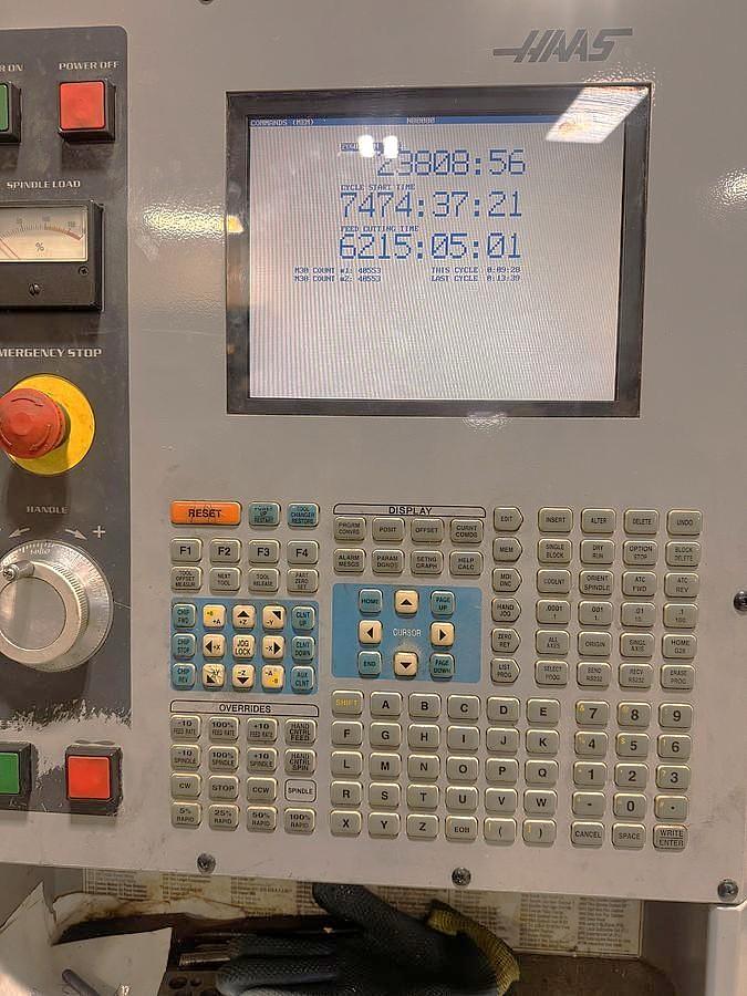 Used 2003 Haas VF5B/40 w/ 4th Axis Drive, Haas Wireless Probing, 40 Station ATC, PCool, High Speed Machining, 7500 RPM