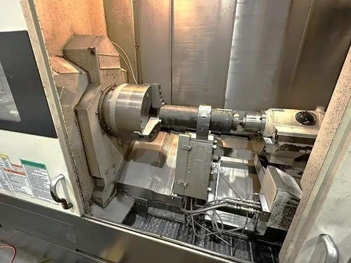 Used 2008 Mazak Cybertech Turn 4500M/3000 with 7.23"Big Bore, Milling, 33.86" sw, 120" cc, SMW Steady Rest, Tailstock, Air Chuck