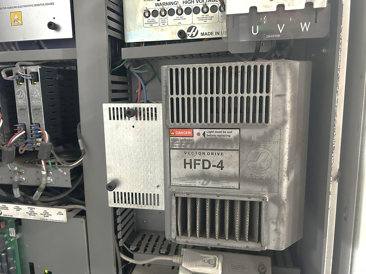 Used 2019 Haas EC-1600ZT with Extended Z Axis Travel, 7500 RPM, Integrated 4th Axis Platter, TSC, Renishaw Probing, 30 ATC